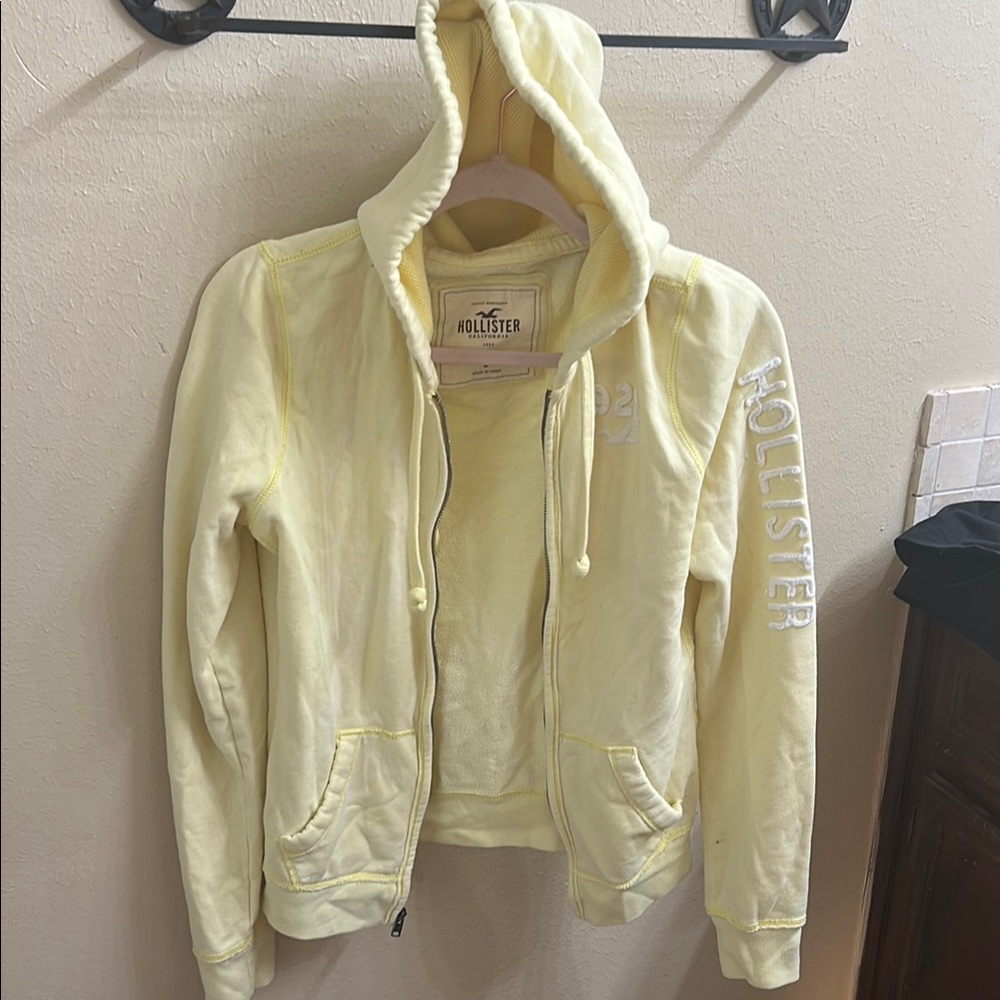 Hollister Yellow Casual Jacket Soft Cotton Blend